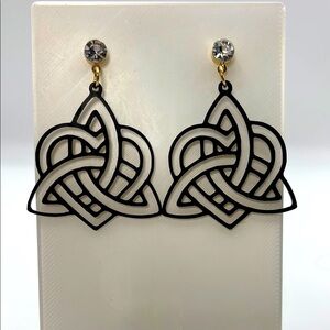 Black and Gold Celtic Knot Earrings